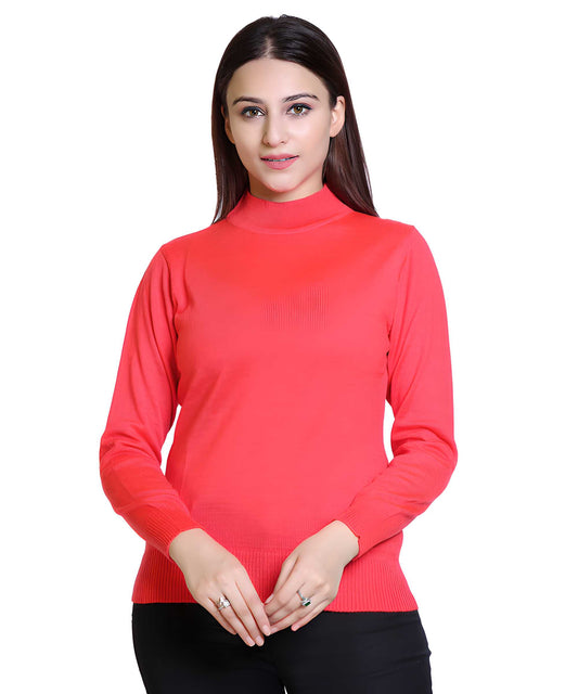 Women's Solid Woolen Full Sleeves Sweater a51190