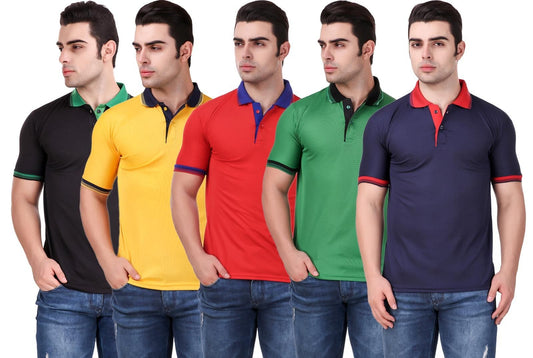 Combo of 5 Men's Polo T-shirt a51190